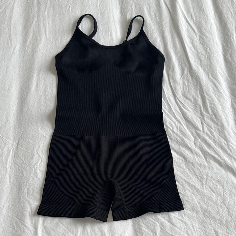 COPY - Black Ribbed Athletic Jumpsuit